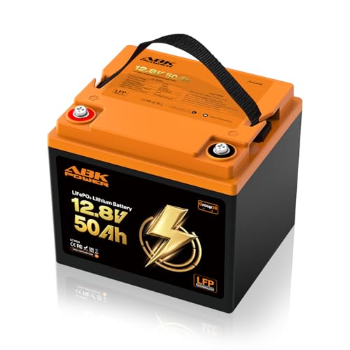 ABKpower 12V 50Ah LiFePO4 Battery with BMS for Marine & RV