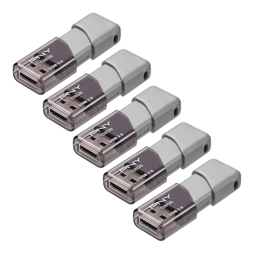 PNY 128GB Turbo Attaché 3 USB 3.0 Flash Drive 5-Pack – Grey, P-FD128X5TBOP-MP, 100MB/s, Light-Weight Durable - Data Storage and Transfer - Image 3