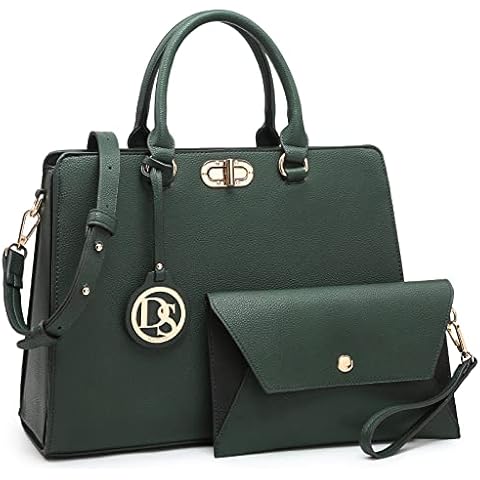 Dasein Women's Leather Satchel Handbag with Coin Purse Cover