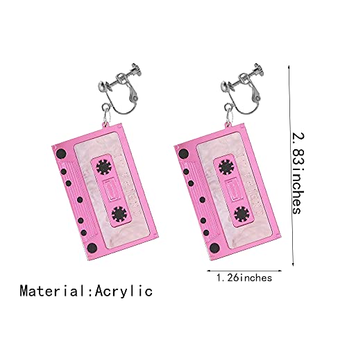 Aretes Clip On Retro 80s Acrílico Ligero miniatura 4
