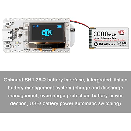 Makerfocus Esp32 Development Board Wifi Bluetooth Support Integrated 2.4Ghz Pcb Antenna Cp2102 With 0.96” Oled Display For Ar Duino Nodemcu Intelligent Scenes(V3 Version) #TOP2