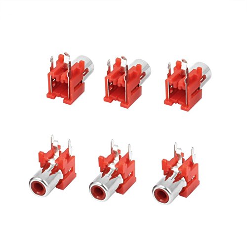 10 Piezas Conector RCA Hembra para PCB Rojo miniatura 3