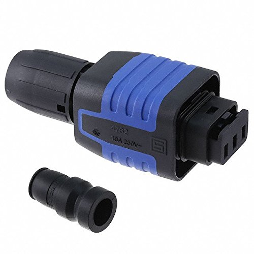 Power Entry Connector, Inlet/Connector Set, 4762 Series, Receptacle, 250 VAC, 10 A, Cable Mount