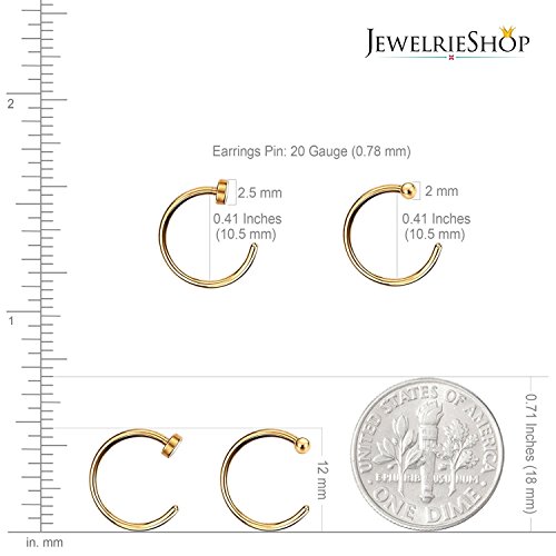 Jewelrieshop Nose Rings Hoop 20G Stainless Steel Nose Piercing Jewelry Fake Lip Hoop Rings For Women Men (10Pcs,8Mm,5 Colors) #TOP2