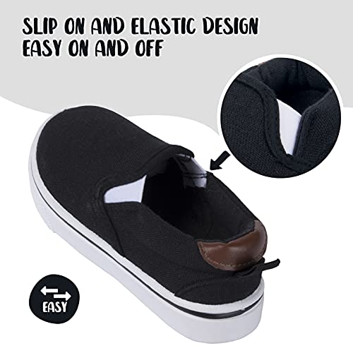 Image of K KomForme Boys & Girls Slip on Shoes, Toddler Canvas Walking Shoes | Lightweight, Comfortable