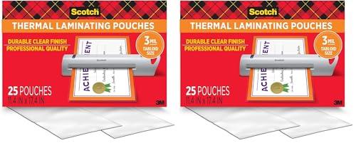 Image of Scotch Thermal Laminating Pouches, Legal Size 11 x 17 Inches, 50 Pack Laminating Sheets, 3 Mil, Education Supplies & Craft Supplies, for Use with Thermal Laminators