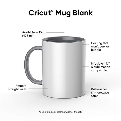Cricut Taza en blanco y gris de 425 ml (15 onzas), taza de sublimación de tinta infusible para uso Mug Press Infusible… - Imagen 5