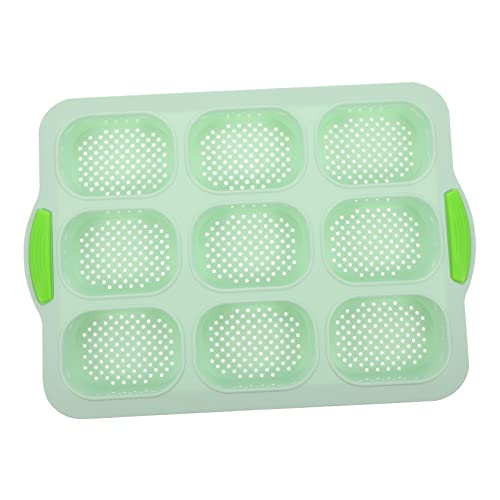 LABRIMP 9 Molde de pastel de silicona bandeja para hornear redonda cacerola silicio Horneando pequeño molde de pan francés de bricolaje bandeja para hornear de cocina gel de sílice Verde