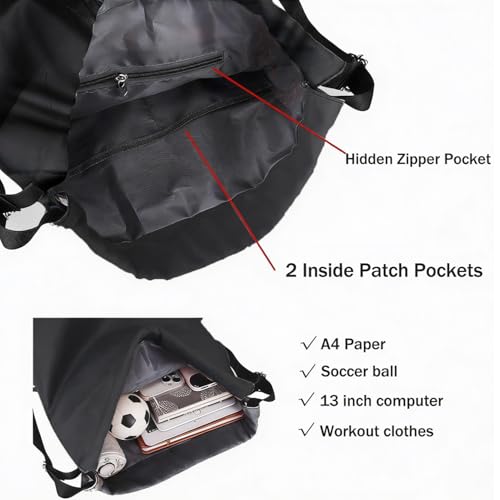 Image of MOCA Drawstring Gym Sports Backpack Lightweight Multipurpose Daypack Travel School College Daily Storage Carry Suitable Men Women Kids Adults Fitness Accessory
