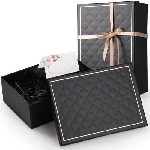 Joogee Magnética Cajas Regalo con Tapa 24,9 x 18,8 x 8,5 cm, Caja de Regalo de Reutilizable Creative Box con Cinta Tarjetas de Felicitación, para Embalaje de Regalos de Bodas y CumpleañOs(Negro) Joogee Magnética Cajas Regalo con Tapa 24,9 x 18,8 x 8,5 cm, Caja de Regalo de Reutilizable Creative Box con Cinta Tarjetas de Felicitación, para Embalaje de Regalos de Bodas y CumpleañOs(Negro)