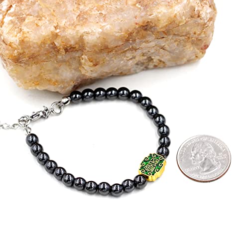 Image of Uloveido Ancient Chinese Symbol Blessings Ruyi Bracelet Auspicious Good Luck Gifts Adjustable Hematite Bracelets for Daughter Son
