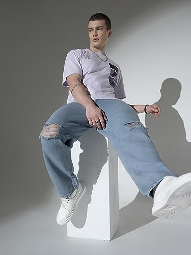 Image of Hubberholme Men's Knee Distressed Loose Fit Jeans