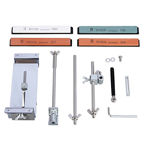 Professional Chef Knife Sharpener All Iron Steel Kitchen Sharpening Kit System Tools Fixed-angle With 4 Whetstones