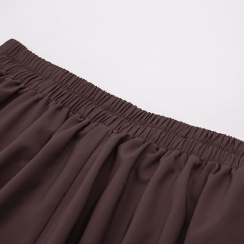 Belle Poque Women's Vintage High Waist Pleated Midi A-Line Skirt with Pockets4