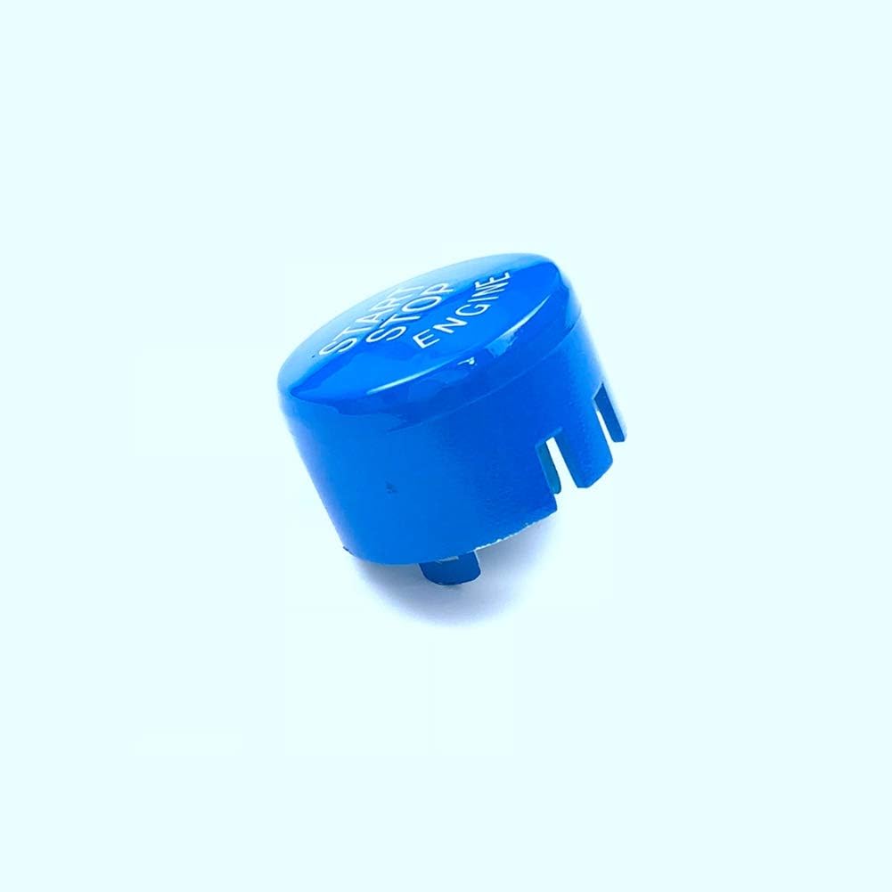 Replacement ABS Plastic Car Engine Start Stop Switch Button Sticker Cover for BMW F20 F21 F22 F23 F30 F31 F32 F33 F10 F11 F12 F13 F01 F02 F48 F25 F26 F15 F16 with Off Button Blue