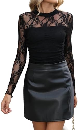 Womens Sexy Mesh Long Sleeve Shirts Fashion Clothing Turtle Necks...