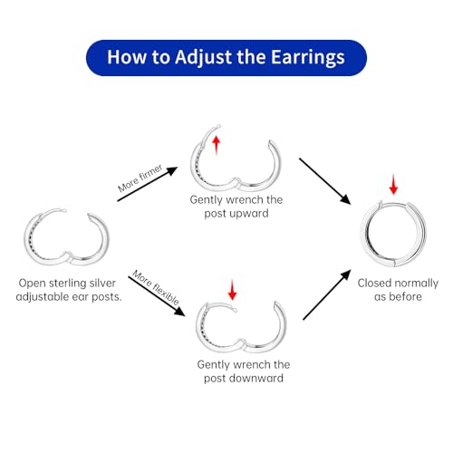 925 Sterling Silver Hoop Earrings for Women, Small and Large Trendy Hoops Sparkly Hypoallergenic Huggie Earrings Fashion Cubic Zirconia Jewelry Gifts for Sensitive Ears4