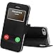 FYY Case for iPhone 8 / iPhone 7,Magnetic Cover Stand Case with Window View Function for Apple iPhone 7/8 (4.7") Black