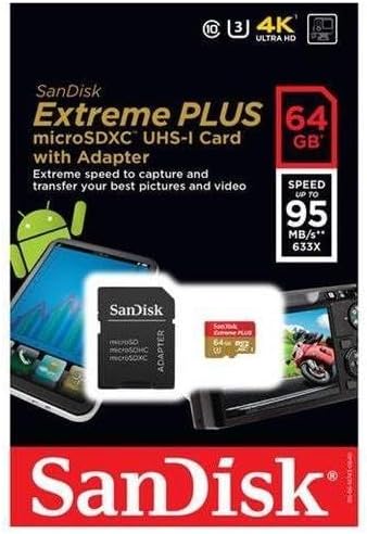 Miniatura 2 de Sandisk Extreme Plus - Tarjeta de memoria flash - 64 GB - MicroSDXC UHS-I, ororojo (SDSQXSG-064G-ANCMA)