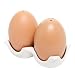 Brown Egg-Shaped Salt and Pepper Shaker Set w/Egg Carton Style Holder - MyGift