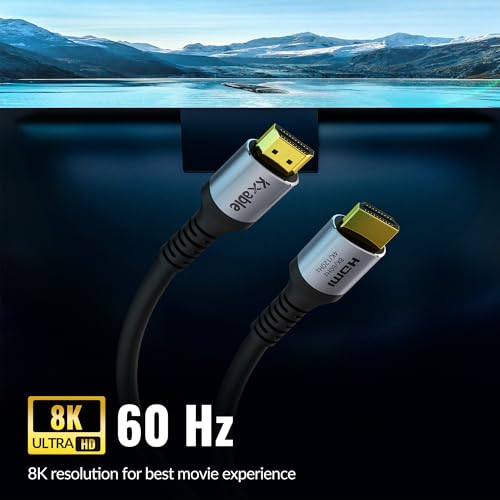 Câble HDMI 8K 60Hz adaptateur HDMI 2.1 48 Gbit/s eARC pour PC portable et 4K 120Hz