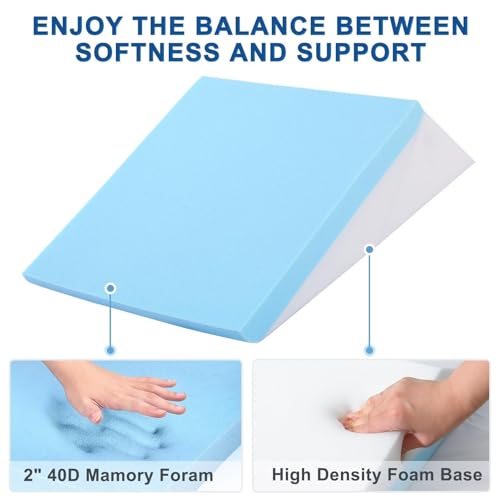 Rocyjulin JP-AWP-055 Wedge Pillow For Sleeping, 9 & 12 Inch Adjustable Memory Foam Incline Elevated Pillow Wedge, Triangle Wedge Pillows For After Surgery thumb #4