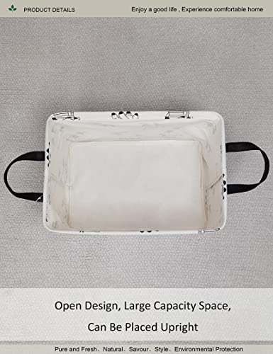 Image of Rectangular Folding Laundry Basket,Canvas Basket,Nersury Hamper,Suitable for Children,Office,Bedroom,Clothes,Toys Storage (REC Cow), 14.9''L x10.2''Wx9.05''H inches