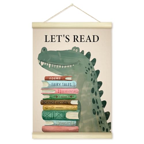 Crocodile Reading Poster with Hanger Frame