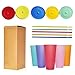 Alohastarttg Color Changing Cups, 5 Pack 24oz Plastic Tumblers, Reusable Iced Coffee & Smoothie Cups with Lids and Straws for Parties and Travel