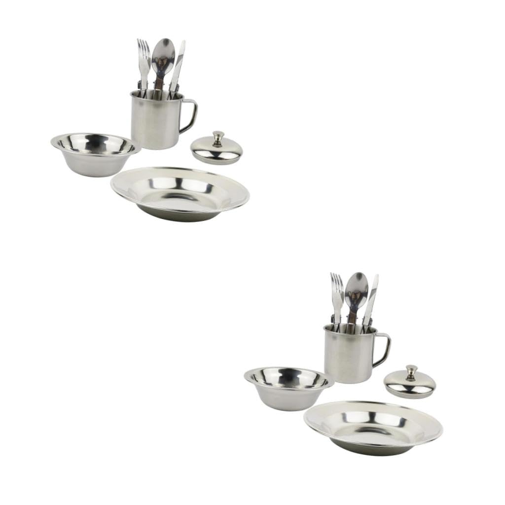 TOYANDONA Casseroles Inoxydable pour Camping Ustensiles de Cuisine Portables pour Activités Extérieures Kit de Vaisselle de Camping Personnes