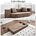 HENGJIANYI Folding Sofa Bed, Convertible Futon Sleeper Bed, 2-in-1 Foldable Floor Mattress with 2 Pillows, Breathable High-Density Foam Lazy Couch, Comfy Lounge Chair, Twin Size, Brown