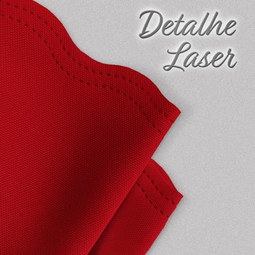 Kit 6 Guardanapos Vermelho Mesa Posta Tecido Oxford Corte a Laser 33cm x 33cm