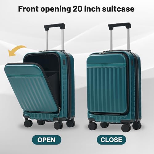 image for Merax Luggage Sets Front Opening, 2 Piece Hardshell Suitcase with Spin