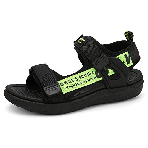 Minbei Kinder Sandalen Jungen Sommer Wasser Sommerschuhe Sandals für Boys Sport Outdoor Trekking Peeptoe Mit Klettverschluss Schwarz Grün 32 Cover