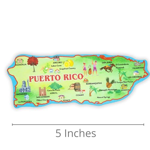 Imán Decorativo Mapa Puerto Rico 5 Pulgadas miniatura 6