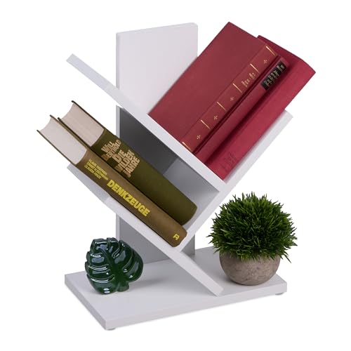Dettagli: libreria ad albero con 3 ripiani - dimensioni H x L x P: 40 x 30 x 16 cm - portata: 4 kg