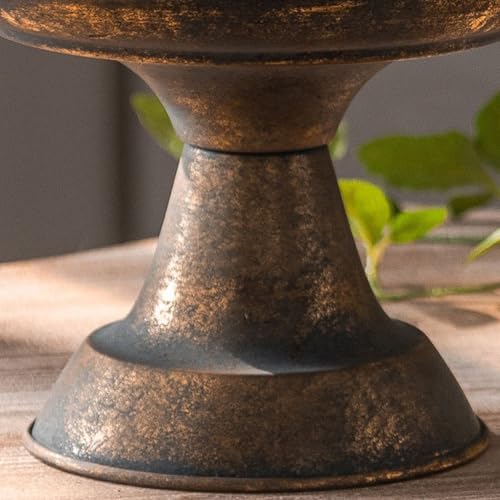Vase en métal vieilli de style grand vase fantaisie avec patine artisanale unique - 5