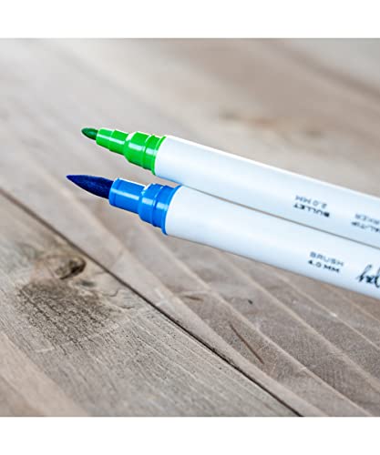 Image of Hello, Artist! Dual Brush Marker Set, 20 Pieces, Brush and Felt Tips, Bright and Vivid Colors
