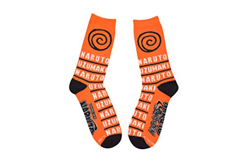 Everything Legwear Naruto Shippuden Crew Socks (2 Pair) - Hidden Leaf Village, Akatsuki - One Size Fits Most2
