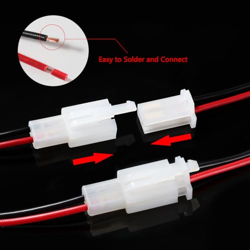 YIXISI 6 works 2.8mm 2 Pin Automotive Electrical Wire Connectors, Male and Female Housing Connector with 140mm 20 AWG Cable - Image 4
