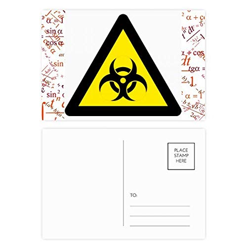 Cartes postales merci triangle d'infection jaune noir graphiques 20 pcs
