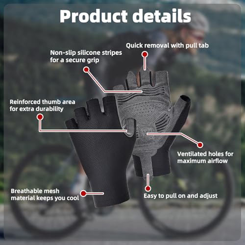 Guantes de Ciclismo Transpirables para Hombre y Mujer, Protección Solar, Livianos para Montañismo, Running y Deportes al Aire Libre miniatura 3