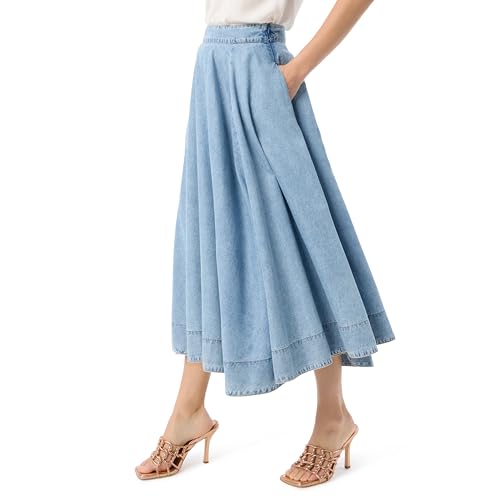 DEE OCLEPPO Women's Sage Half Circle Midi Skirt with Pockets Standard3