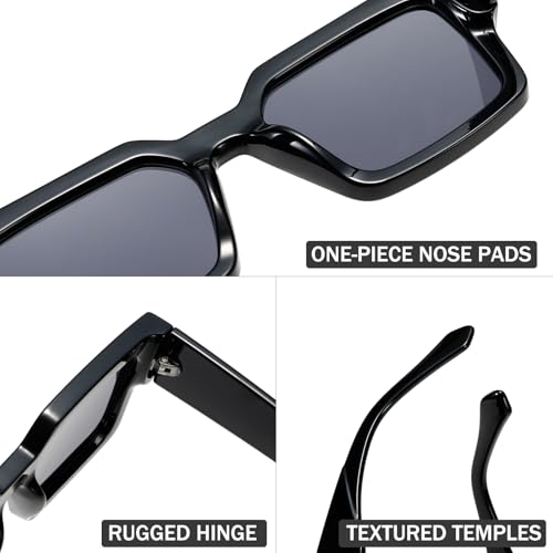 Rectangular Thick Frame Sunglasses Men Women Fashion Trend Square Black Frames 80s 90s Retro Eyeglasses4