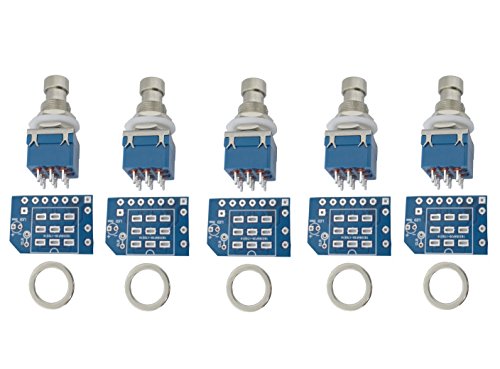 5 pcs 3pdt Stomp Footswitch incl. PCB, metal washer, for Guitar Pedal True Bypass foot switch