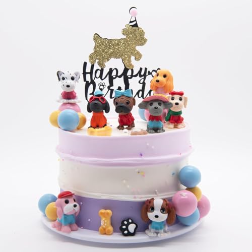 33 Stück Hunde Tortendeko, Mini Hund Tierfiguren,Hunde Kuchen Deko Hundefiguren Cake Topper Hund Party Supplies für Hunde Thema Party, Kindergeburtstag, Babyparty