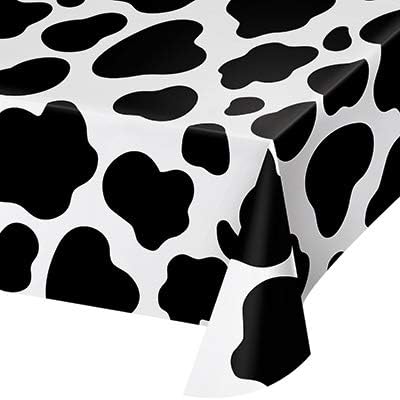 Creative Converting Club Pack Party Decorations/Tableware Cow Printed Plastic Tablecover 54in x 108in, Box 6 Plastic Tablecovers
