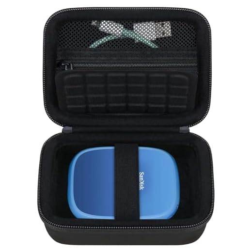 RAIALL Hard Case for SanDisk Creator Phone SSD 1TB/ 2TB, Portable Travel Cover for Sandisk Creator Phone SSD Hard Drive, Storage Organizer Holder with Mesh Pocket for USB-C Cable Accessories, Black