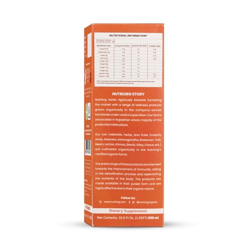 Image of Nutriorg Pure Sea Buckthorn Juice Concentrate Pulp 250 mL | Cold Pressed | 100% Himalayan Berry Pulp | Omega 3,6,7,9 & Vitamin C | Best for Immunity & Antioxidant Rich | Makes 50 Glasses | No Added Sugar & Colour