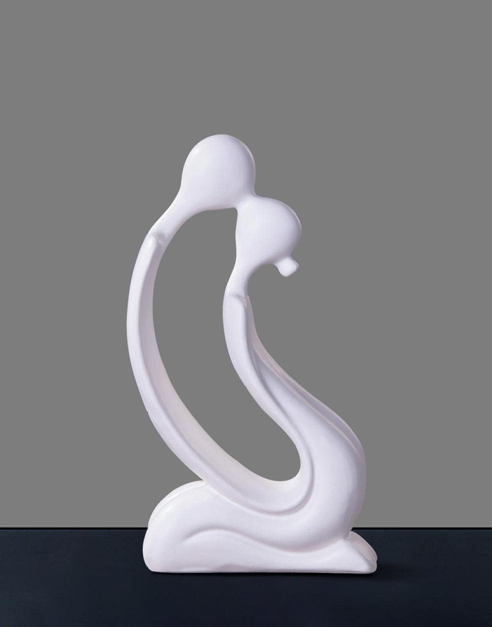 Céramique Couple Baiser Sculpture : Ornements Décoratifs Modernes de Collection